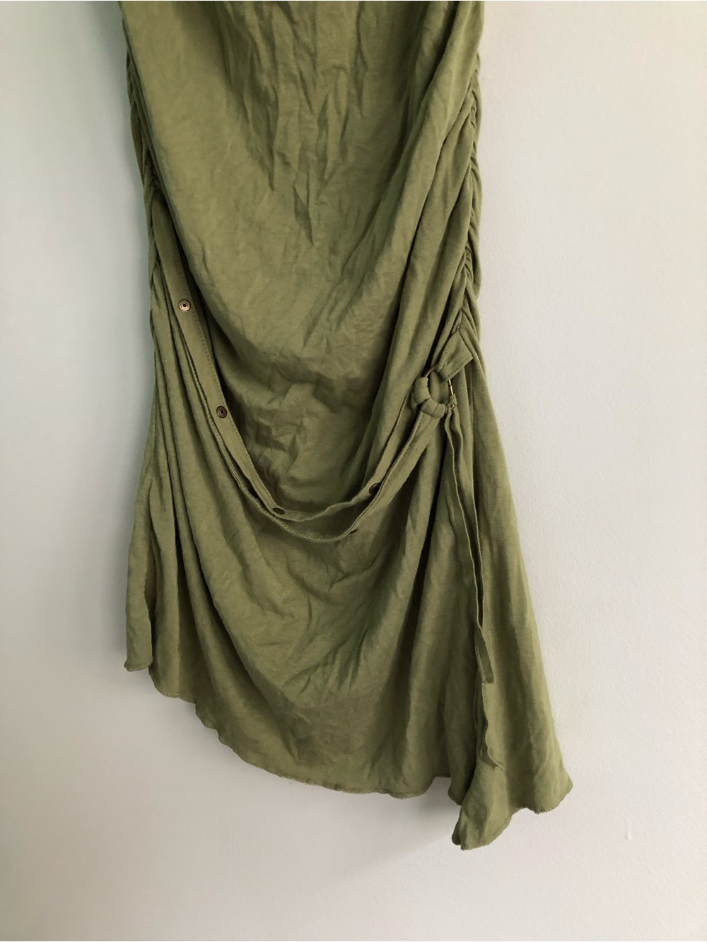 Y2K Gypsy Forest Fairy Boho Nomads Bamboo Hemp Strappy Asymmetrical Pixie Dress - Picture 3 of 16